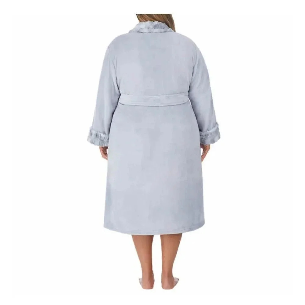 🔥🔥 Carole Hochman Ladies' Plush Robe - Blue 2X - Picture 3 of 5